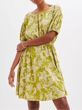Anthropologie Daily Practice Adorable Green‎ Paisley Dress